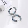 Cute Female Blue Round Hoop Earrings Fashion Silver Color Wedding  For Women