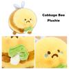 Bee Plush Toy Vegetable Shark Frame Opening Bee Plushie Stuffed Animal Doll Pillow Home Office Bedroom Sofa Couch Decoration Kids Adults Birthday Gift