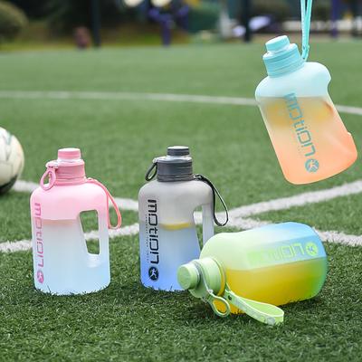 Ton Ton Cup Frosted Gradient Pc Plastic Ton Barrels with Straw Large Capacity Outdoor Sports Fitness Bottle