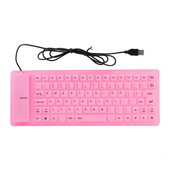 85 Keys Portable USB Mute Silicone Foldable Wired Keyboard for Laptop/Computer
