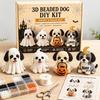 Crafts for Cat Dog Lovers 3D Halloween DIY Art Set, Beaded Puppy Craft Kit, Cute Funny Animal Theme Crafting Set Kit Beginners Adults, Home Desk Decor