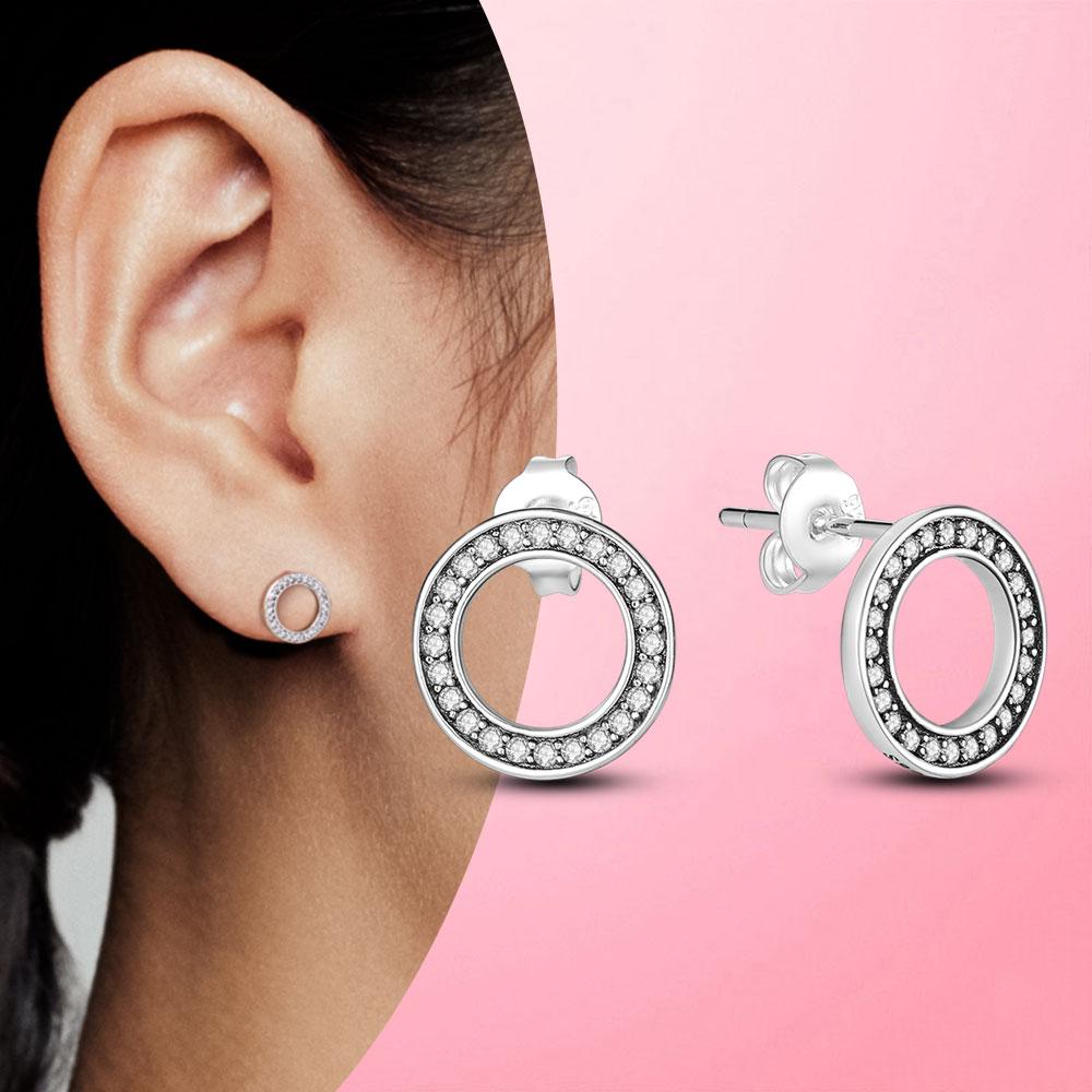 Earrings Silver 925 Earrings Geometric Stud Earrings for Women Wedding Party Korean Style Earings S925 Fine Jewelry  Trend