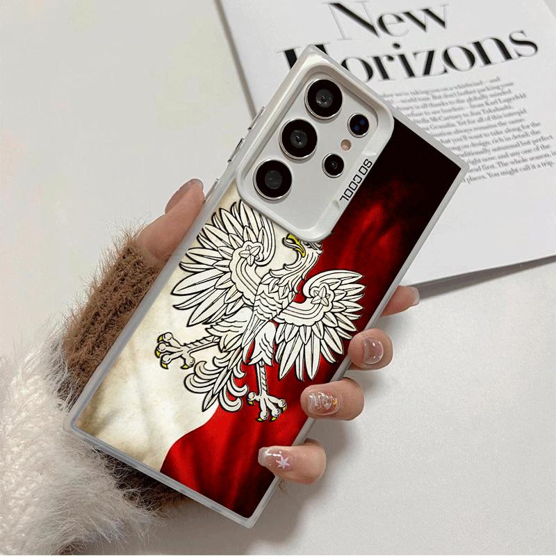 

Чехол для телефона с флагом Польши (бело-красный), мягкий, для Samsung Galaxy S24 S25 FE S26 Edge S23 Ultra S22 Plus S21 + Ударопрочный задний чехол Samsung S25 Plus