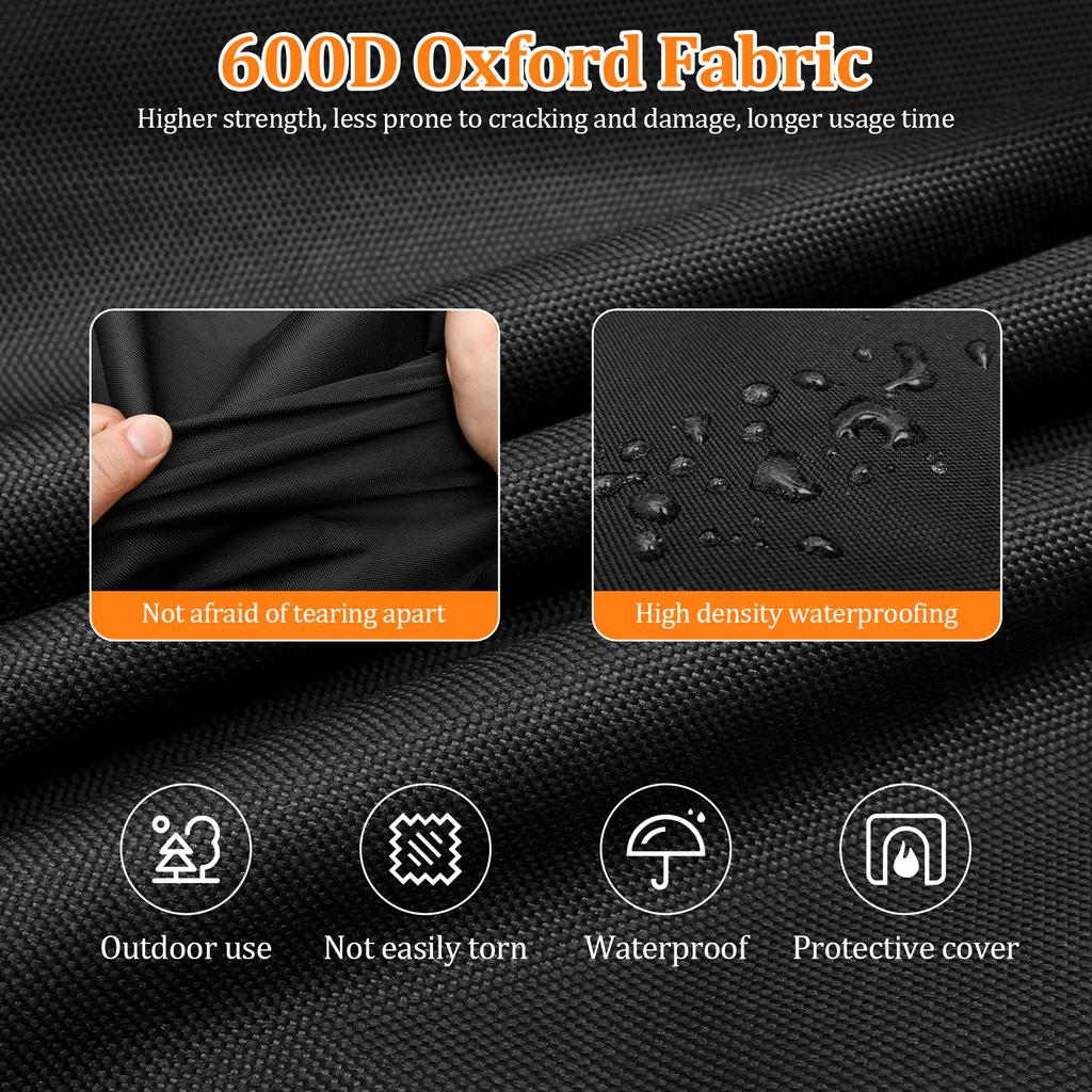 Firepit Cover 600D Oxford Fabric Waterproof Dust Cover with Handle Stove Grill Protective Cover for 21–23 Inch Round Fire Pit