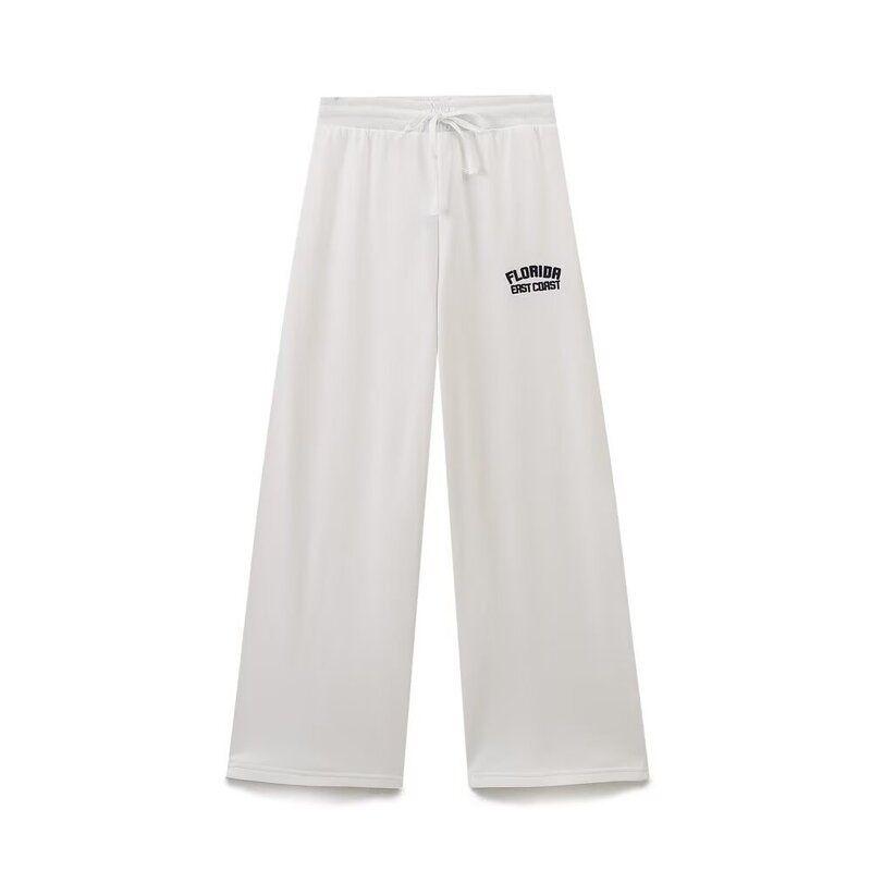 

Fashion Style 2024 Autumn New Women s Preppy Style Print round Neck Long Sleeves Sweatshirt Mid Waist Pants 0264857 Pants L