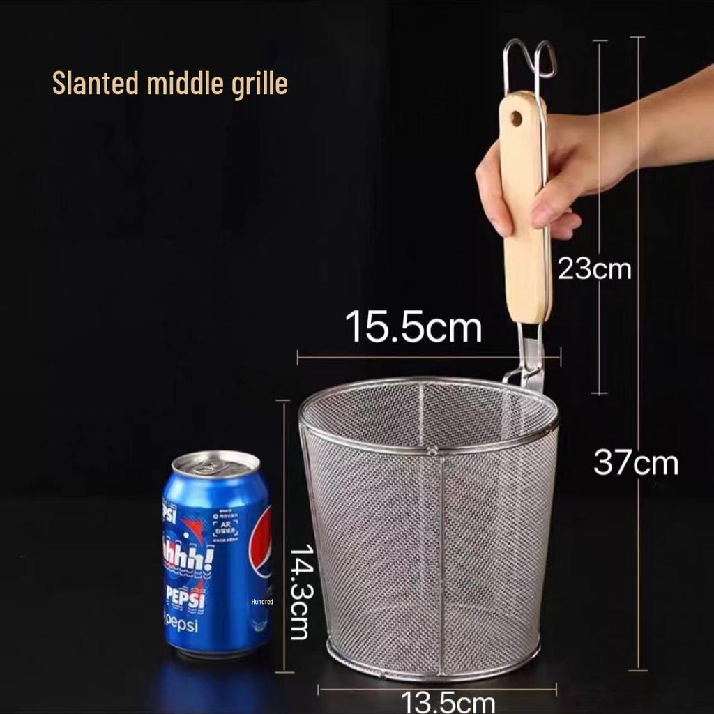 304 Stainless Steel Noodle Skimmer Ladle - Large Strainer for Mala Tang and Soup