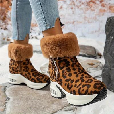 Snow Boots for Women, Winter New Korean Version Suede Short Tube with Plush Insulation and Height Increasing Cotton Boots