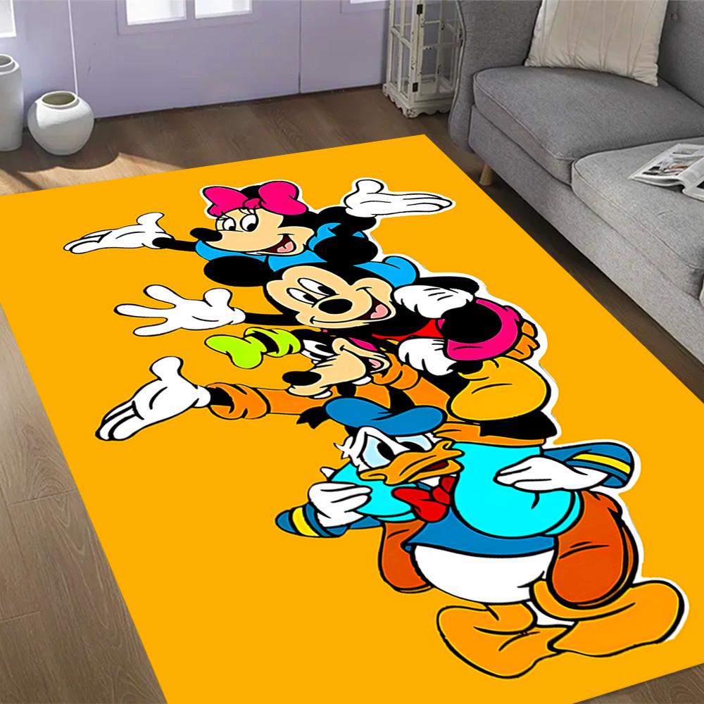 Classic Disney Characters Disney Cartoon Theme Anti-Slip Rug - Polyester, Home Decor, Suitable for Bedrooms, Living Rooms, Doorways, and Studios