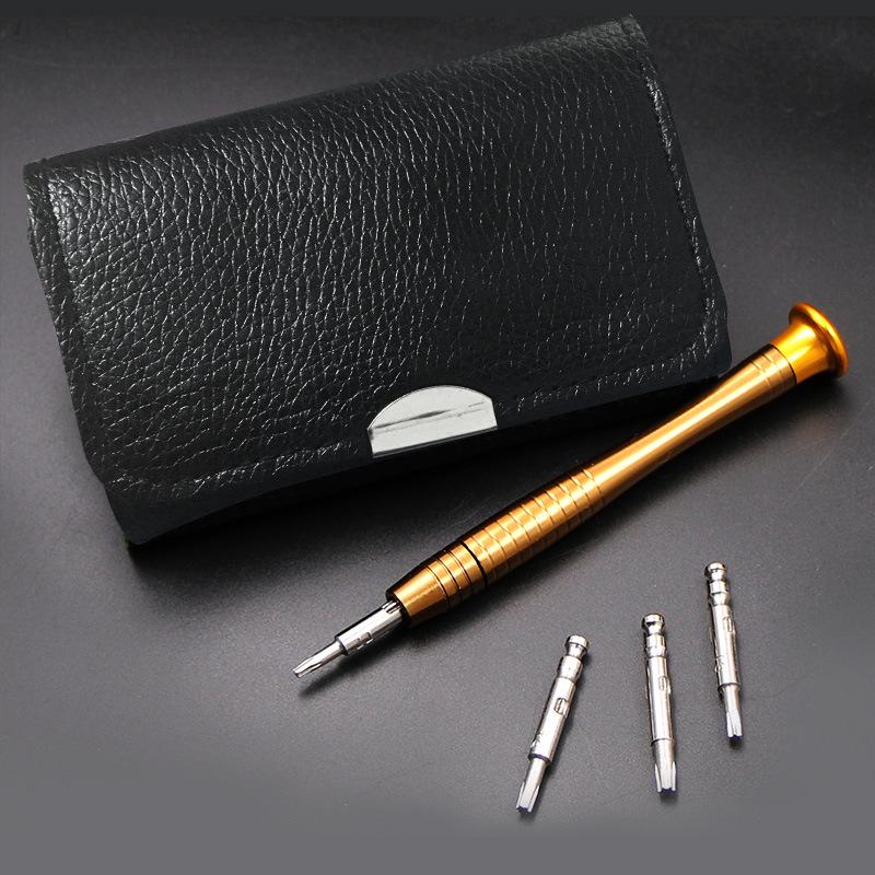 25-in-1 Portable Screwdriver Set with Leather Bag for Electronics and Watches