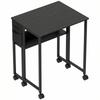 63 Cm Drop Leaf Writing Work Desk - Black