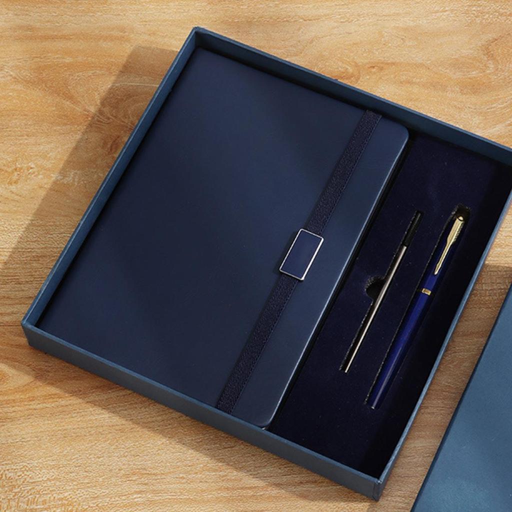 A5 leather business notebook, with strap design, work meeting record book, subject notebook, thickened student diary, lined pages