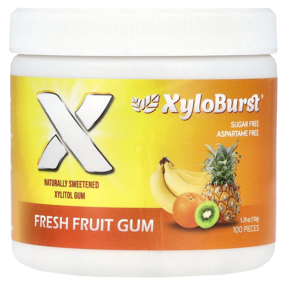 iHerb Xyloburst Xylitol Chewing Gum, Fresh Fruit, 100 Pieces (150g / 5.29oz)