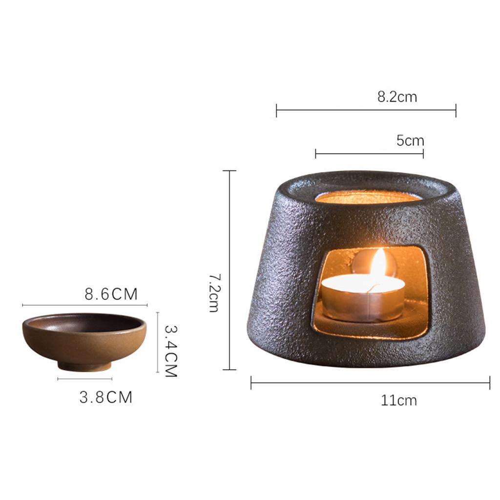 Teaware Stove with Candle Retro Portable Ceramic Tea Heater Household Durable