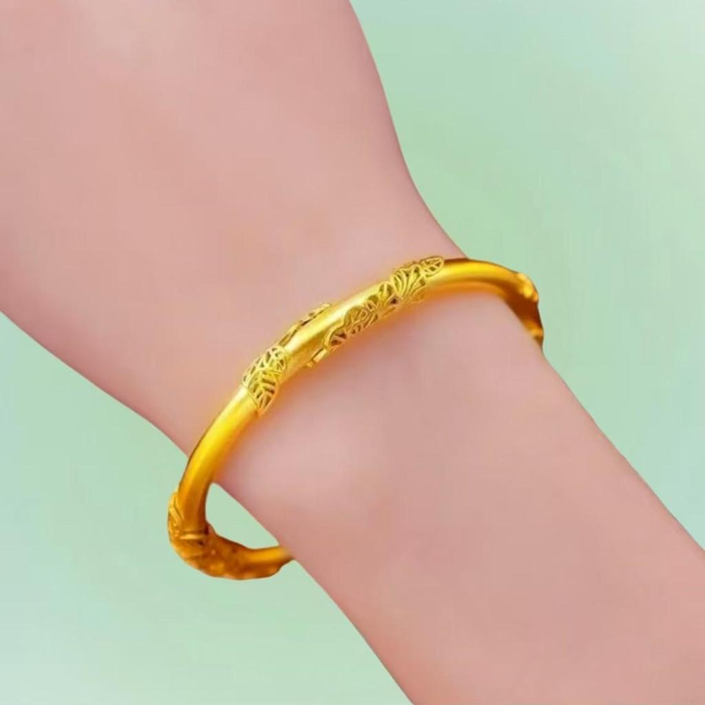 Vergoldeter Filigran-Blumen-Armreif - Verstellbares Push-Pull-Armband für Damen, Ideales Geschenk.