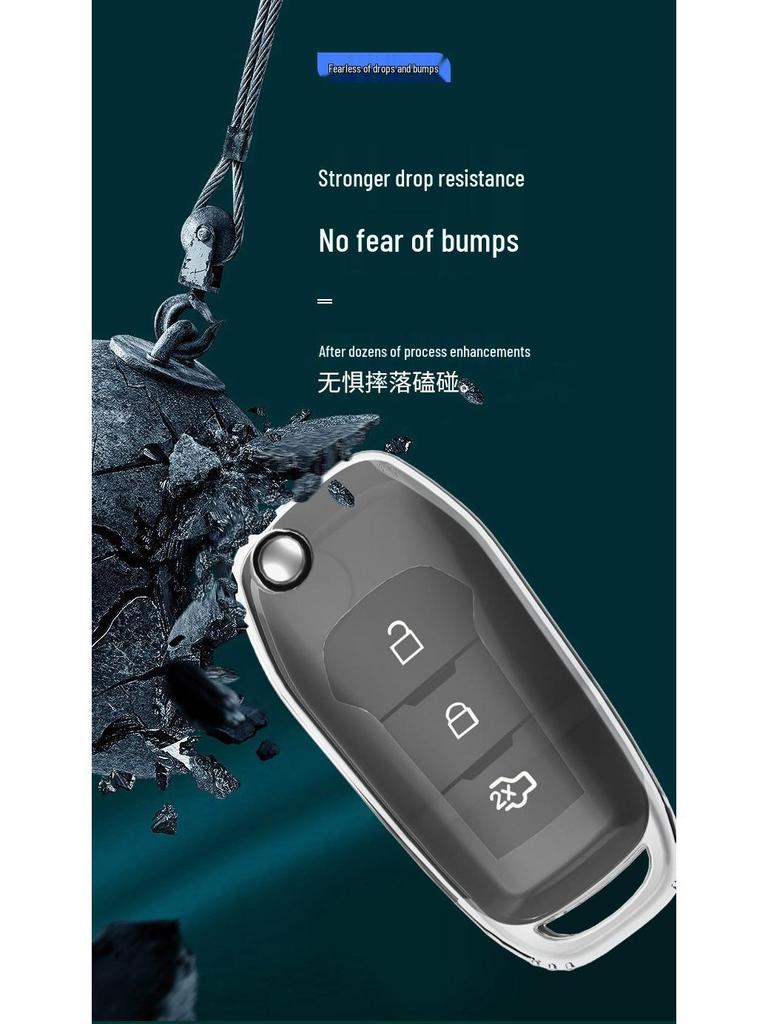 Ford Focus Key Case for Mondeo, Everest, Ecosport, Ranger - Transparent Shell for Men and Women