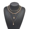 N14155 Cross-border Sweet-and-Cool Instagram-Style Heart-Shaped Waterdrop Pendant Necklace Set Elegant Layered Multi-Strand