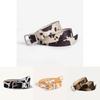 Black And White Cow Pattern Faux Leather Belt With Day Buckle For Ladies