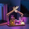 Christmas Tree Decorations Tabletop Glowing Ornament 3D Wooden Decoration with Rustic Ornaments Warm Light Festive Holiday Centerpiece for
