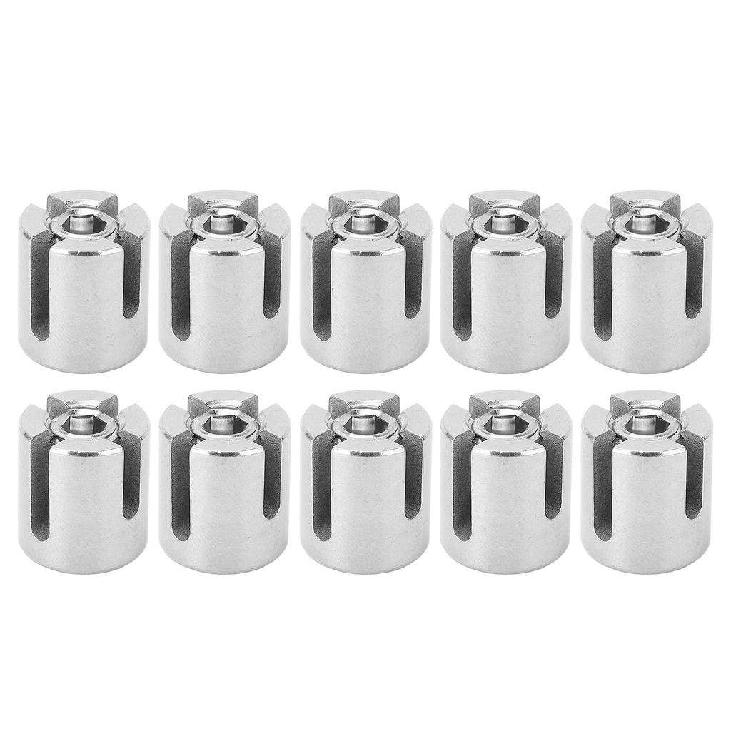 10Pcs Cross Cable Clamp Stainless Steel Wire Railing Clamp Fastener for Indoor Outdoor