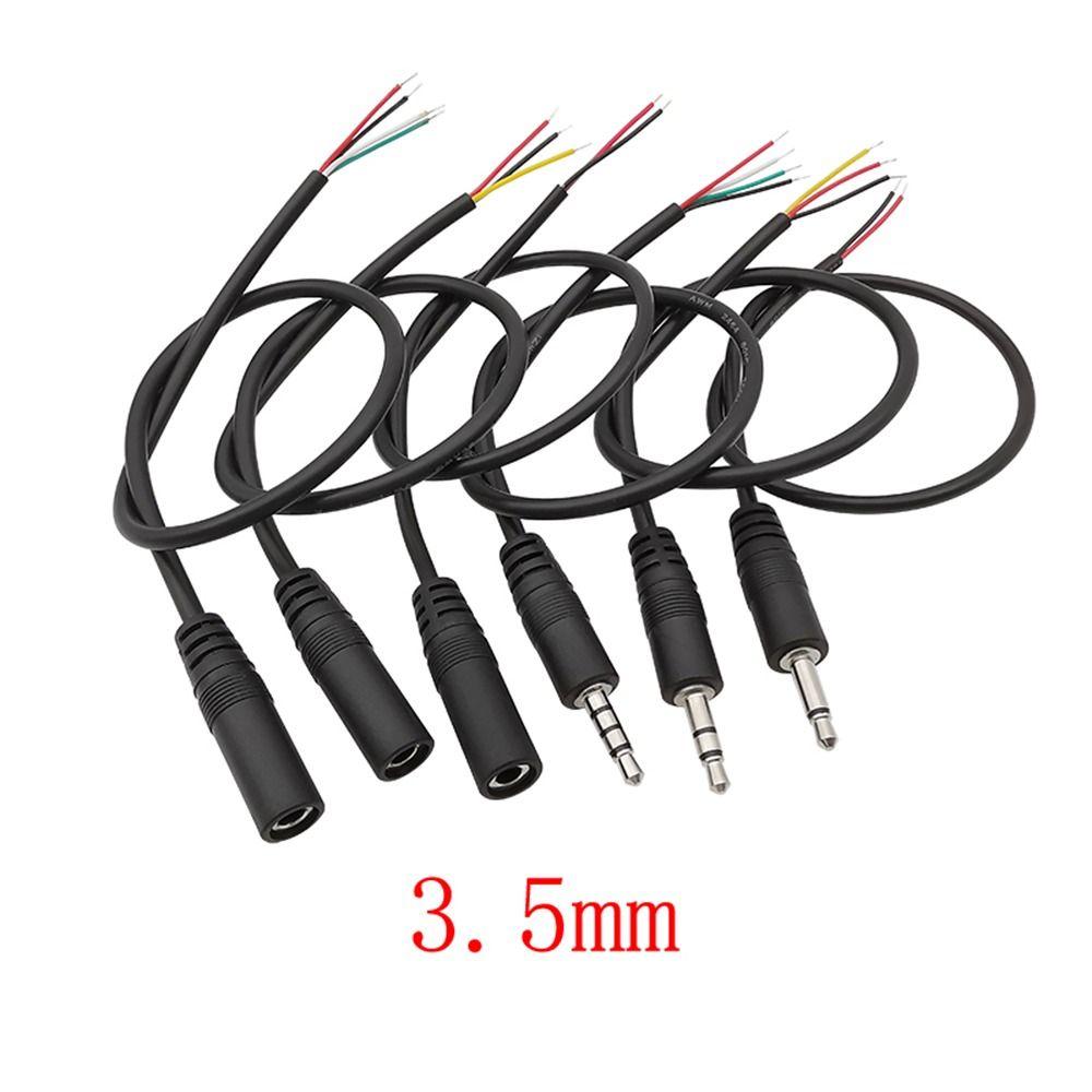 1Pcs 2/3/4Pins Mono Stereo AUX Connector 2.5mm/3.5mm Earphone Mic Repair Cable  Mic DIY Accessory