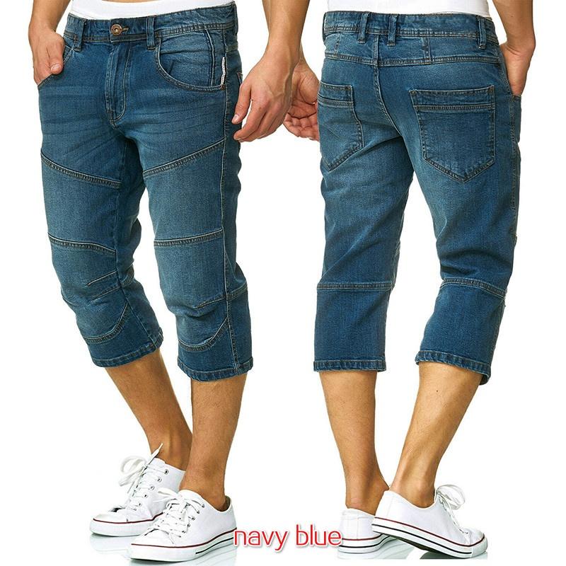 Buy Men Fashion Skinny Capris Jeans 