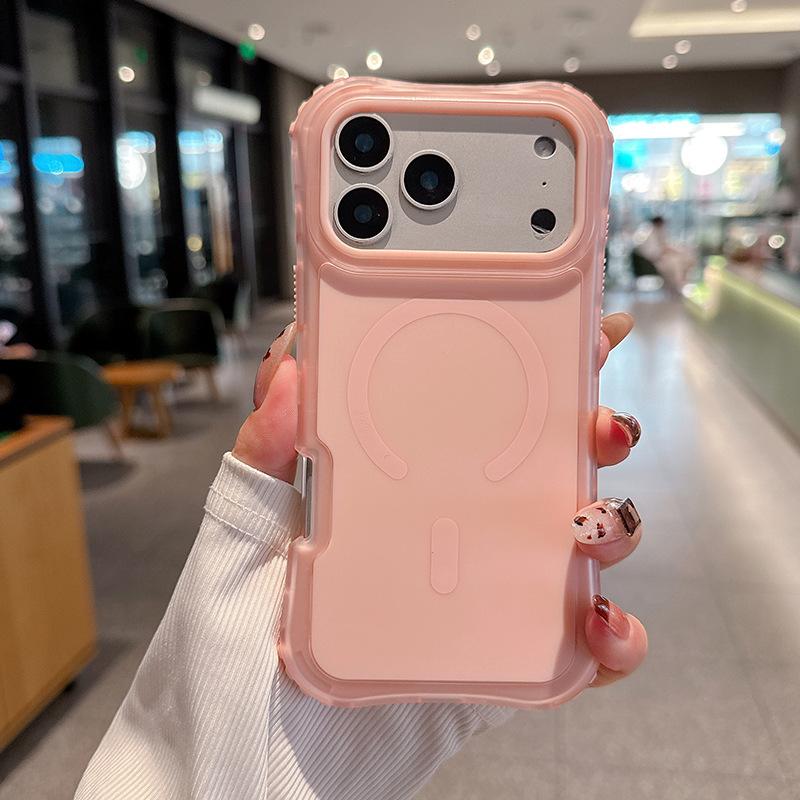 For IP17promax Magnetic Waist Beautiful Solid Color Skin Feel TPU Three-in-one Mobile Phone Case for Apple 17 Mobile Phone Case