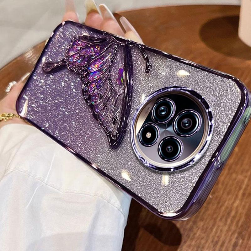 Realme 13+ Case Luxury,Bling Quicksand Butterfly Case For OPPO Realme 13 12 11 Pro Plus 12X Note 50 60 Shockproof Cover Realme13