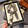 New Design Paisley Houndstooth Printed Square Scarf Soft Satin Thin Smooth Neck Scarf Sunscreen Headscarf For Women Head Wrap