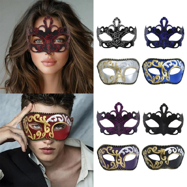 Half Face Masquerade Mask Couple Masquerade Mask Masquerade Costume Accessories For Women Men Masquerade Halloween Proms
