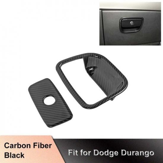 CARBON FIBER Co-pilot Storage Box Handle Switch COVER TRIM For Dodge Durango 11+