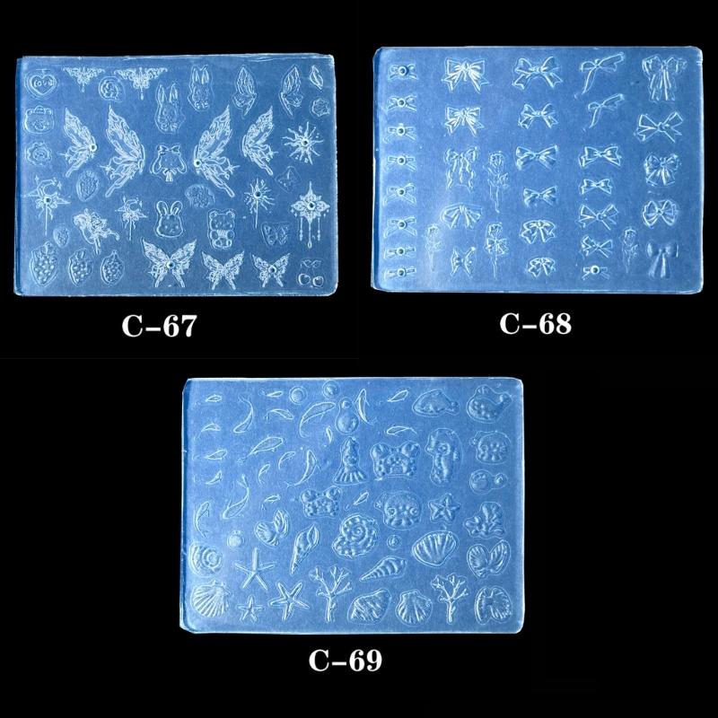 Silicone Nail Art Mold Embossing Patterns Nail Mould Decorations Versatile Jewelry Making Tools Handmade Carving Molds