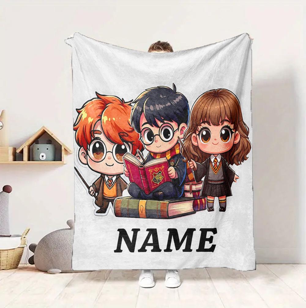 Custom Name Wolf Flannel Blanket Throw Blanket Soft Warm Sofa Bed Home Decor Unique Gift