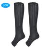 1Pair Zipper Mid Calf Length Sock Compression Stockings Slim Leggings Stretch Socks Open Toe