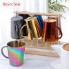 300ml Gold Beer Cups Stainless Steel Water Cup Double Layer Milk Cup Metal Coffee Mug Tableware Kitchen Drinking Serving Tools