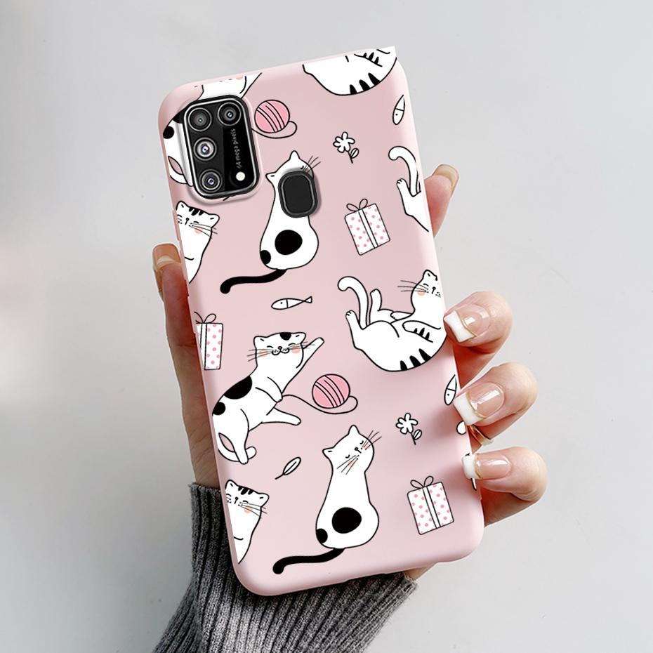 Silicone Case For Samsung M31 M 31 Cover Cute Rabbit Panda Shockproof Phone Case For Samsung Galaxy M31s M31 s M315F M317F Etui