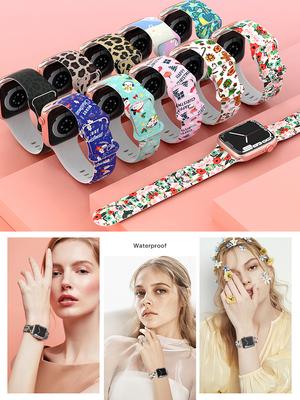 Για χριστουγεννιάτικα λουράκια για Apple Watch 44mm Ultra 2 49mm 40mm γυναικείο τυπωμένο βραχιόλι σιλικόνης iWatch Series 9 8 7 6 5 SE 41/45mm