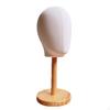 Tête de mannequin avec base en bois Support pour perruque recouvert de textile Robuste pour