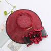 Eugen Yarn Hat Women'S Summer Bright Silk Flower Sun Protection Big Edge Hat Fashion Versatile Beach Hat Cool Hat Tide