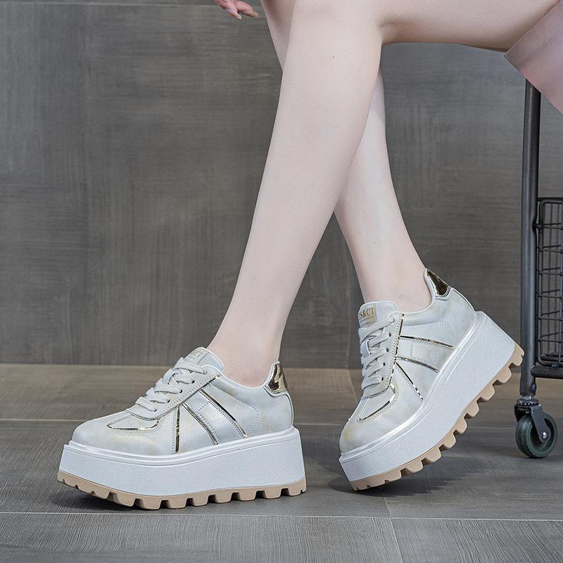 

2 Кожаные туфли-маффины весна новая завышенная 7 модных брендов универсальные спортивные 40 шампанского