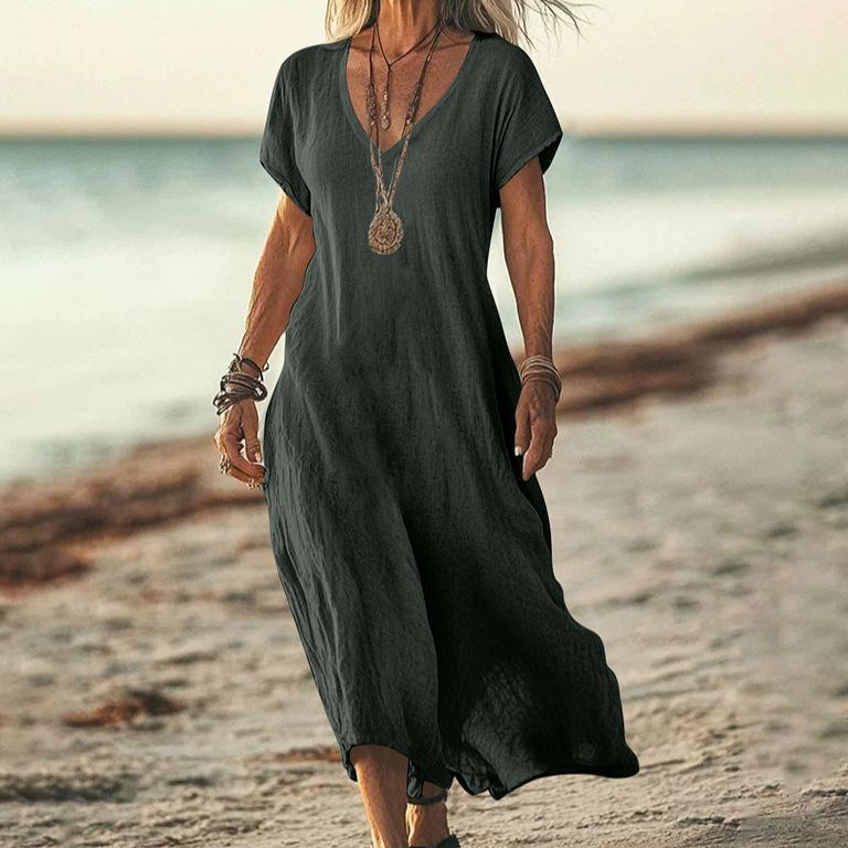 New loose holiday style casual dress summer