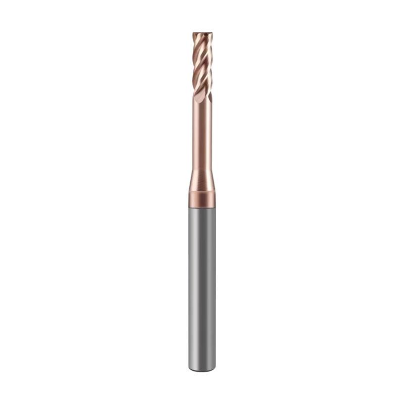 55° 4-Flute Carbide Coated Steel Flat-Bottom Deep-Groove CNC Milling Cutter with Blade Length and Clearance Combo
