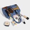 2025 New Trendy Korean Style Boston Bag for Women Fashion Denim Color Block Single Shoulder Crossbody Commuter Tote Bag