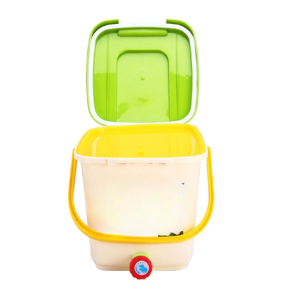 12L Recycle Composter Aerated Compost Bin PP Organic Homemade Trash Can Bucket Kitchen Garden Food Waste Bin Compost Bin