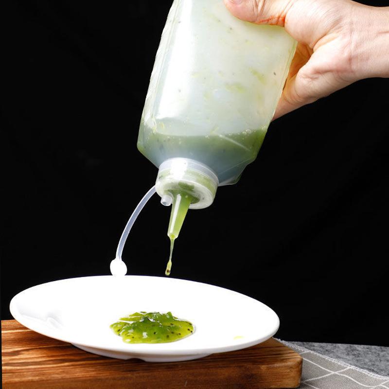 450-1000ml Squeeze Condiment Bottle with Lid  Plastic Squeeze Bottle Jam Salad Dressing Storage Dispenser Kitchen Accessories