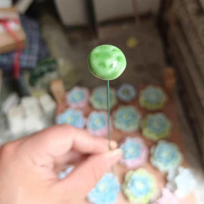 Handmade Ceramic Bouquet: Purple-Gold Lotus, Lily, Gardenia, Rose