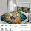 3pcs Lion Family Pattern Bedding Set, 1*duvet Cover+2*pillowcase, for Single Bed, Teenagers and Adults Bedroom, Home Decoration