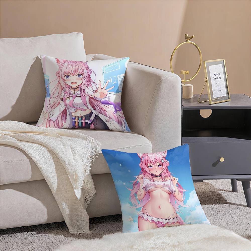 Anime Singer H-Hakui KoyorSi Pillow Case Anti-dustmite Pillowcase Invisible Zipper Silky Short Plush Sofa Cushion Cover