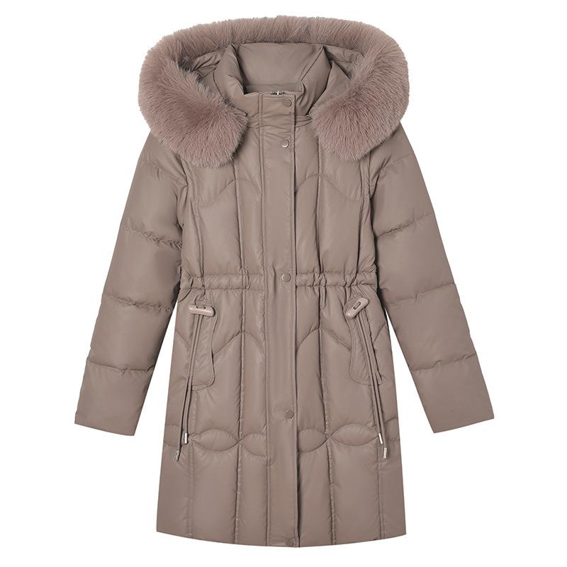 Winter cotton-padded women's new medium and long Korean version waist thickened cotton-padded jacket new cotton-padded coat big fur collar jacket