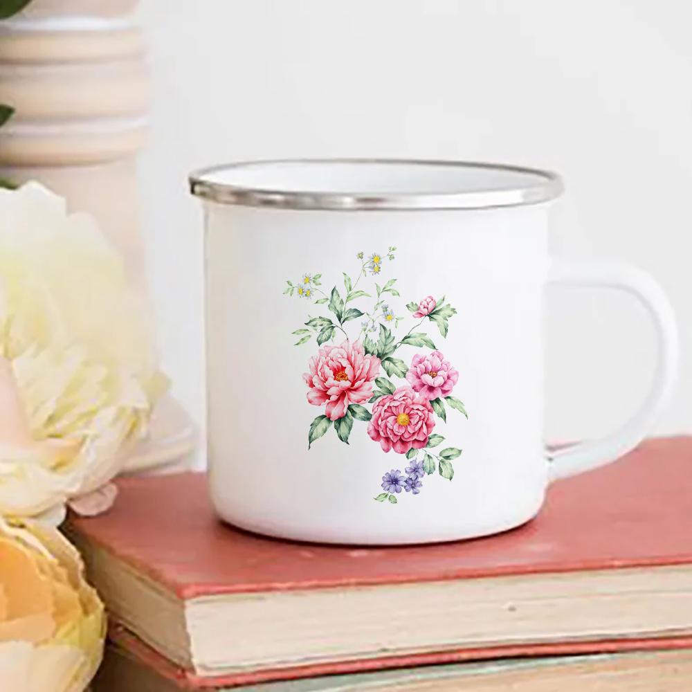 

Personalized Gifts Classic Rose Print Enamel Drink Mug Beer Cup of Coffee Drinkware Unusual Tea Cup Custom Cups and Mugs Cupshe 360ml