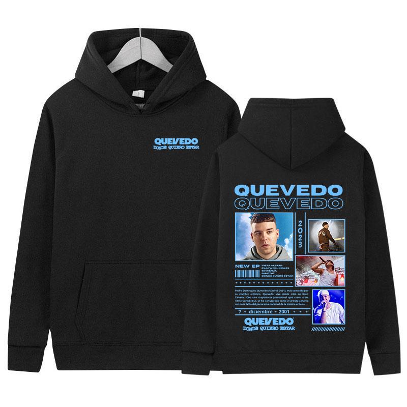 

Rapper QUEVEDO New Album Hoodie Men Women Vintage Long Sleeve Fashion Sweatshirt Hip Hop High Quality Oversized Hoody Streetwear 3XL